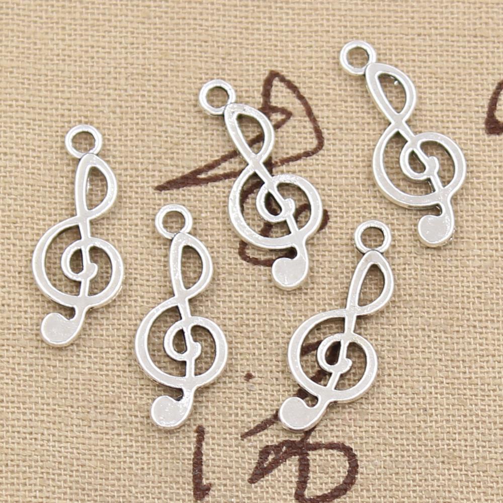 Jewelry Making Notes - 30 pz Charms Nota Musicale 26x10mm