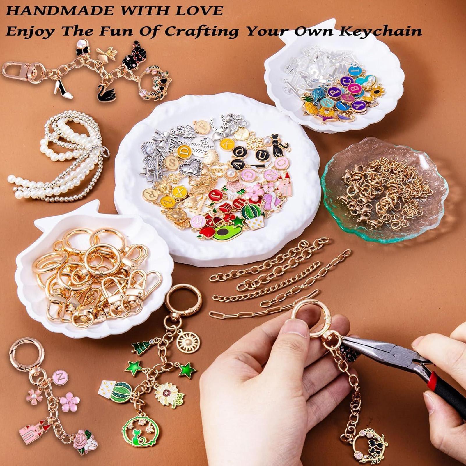 Jewelry Making Party For Adults - 325 Pieces Bag Charm Keychain Making