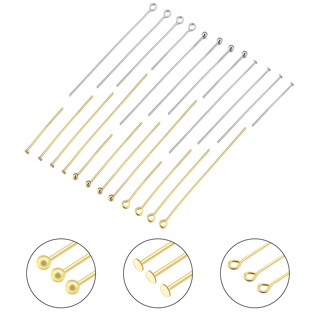 Jewelry Making Rivets - 50-100 Pz/lotto Colore Oro Teste In